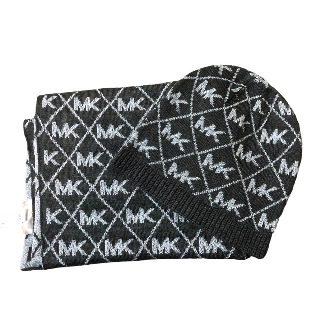 Michael kors metallic scarf and hat set women